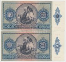 1941. 20P (4x) sorszámkövetők egy ugrással T:I-