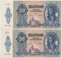 1941. 20P (4x) sorszámkövetők egy ugrással T:I-