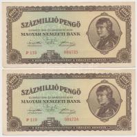1946. 100.000.000P (4x) sorszámkövetők két ugrással T:I,I-