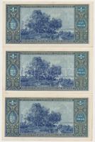 1945. 1.000.000P (3x) közte 2db sorszámkövető és 1db közeli sorszám T:I-,II szép papír