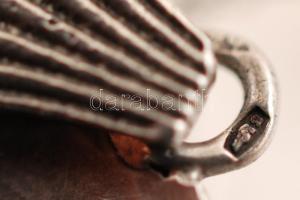 Ezüst(Ag) medált ezüst(Ag) láncon, jelzett, h: 44 cm, 11,5 g