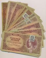 1945. 10.000P (30x) mind "MNB" bélyeggel T:vegyes