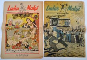 1946 A Ludas Matyi c. szatirikus hetilap II. évfolyamának öt egymást követő száma. A címlapokon Pály...