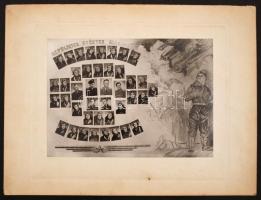 cca 1950 "Repüljetek győztes szárnyakon", pilóták tablóképe kartonra kasírozva, 15x21cm