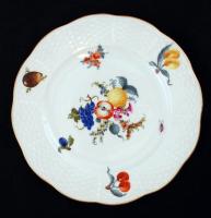 Herendi Fiori e frutta mintás süteményes tányér (4 db), kézzel festett, jelzett, hibátlan, d:16,5 cm