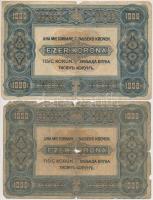 1920. 1000K "Orell Füssli Zürich" (2x) T:III,III-,IV
Adamo K36