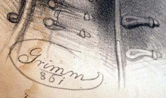 1861 Grimm Rezső: Deák Ferenc litográfia, papír,  dúcon jelzett. Nyomt. Pollák Testvérek Pesten. Kör...