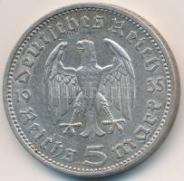 Német 3. Birodalom 1935A 5M Ag "Hindenburg" T:2,2-
German Third Reich 1935A 5 Marks Ag &q...