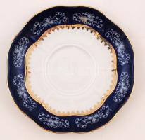 Zsolnay Pompadour mintás teás készlet, teljes, hajszálrepedéssel, kézzel festett, jelzett