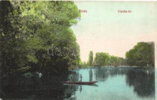 Dárda, Darda; Gyola-tó, csónak, kiadja Stockbauer Géza / lake, rowboat