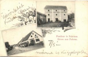 Pakrác, Pakrac; Ignatz Adler kereskedése és terményboltja / shop and grain store of Ignatz Adler, floral (vágott / cut)