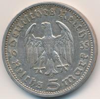 Német 3. Birodalom 1935A 5M Ag "Hindenburg" T:2,2- ph.
German Third Reich 1935A 5 Marks A...