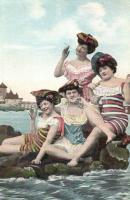 Cigarette smoking ladies in bathing suits (EK)