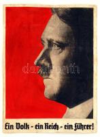 cca 1935-40 Hitler nagy poszter, karton, ofszet, restaurált,  62x46cm