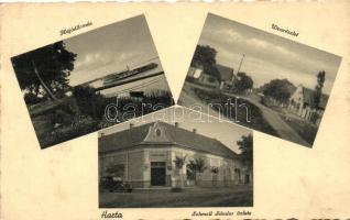 Harta, Schmell Sándor üzlete, Hajóállomás, utcarészlet, kiadja Schmell Sándor vas-, fűszer-, szerszám- és gazdasági áruk kereskedése