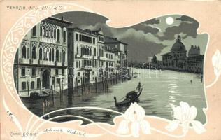 Venice, Venezia; Canal grande, Art Nouveau litho (EK)