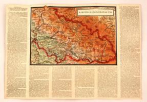 cca 1930 Kárpátalja, kihajtható képes prospektus térképpel magyar nyelven, 42x59cm