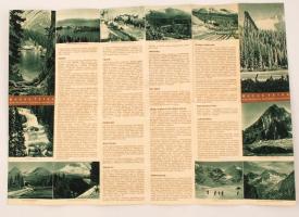 cca 1930 A Magas Tátra, kihajtható képes prospektus térképpel magyar nyelven, 42x59cm