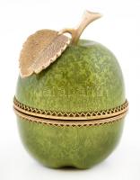 Evans zöld alma alakú öngyújtó, jelzett, szép állapotban, m: 7,5 cm, d: 6 cm