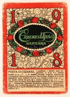 1918 Érdekes Újság kihajtható kártyanaptára, 12x8cm