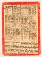 1918 Érdekes Újság kihajtható kártyanaptára, 12x8cm