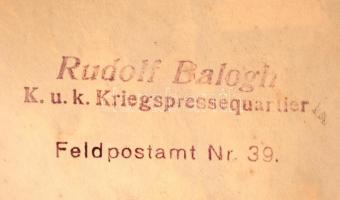 cca 1916 Lovaskatonák, Balogh Rudolf hadi fotója a művész pecsétjével, 9x18cm