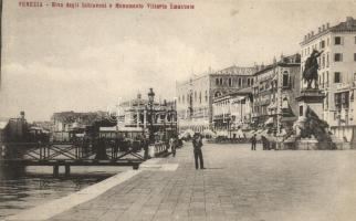 Venice, Venezia; Riva degli Schiavoni, Monumento Vittorio Emanuele / port, monument