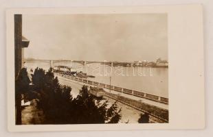 cca 1925 Budapest , budai rakpart Dunaflottila egységgel, fotólap, 9x14cm