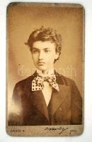 1872 Berzeviczy Albert (1853-1936) politikus, történetíró, MTA tag fiatalkori  keményhátú  fényképe,...