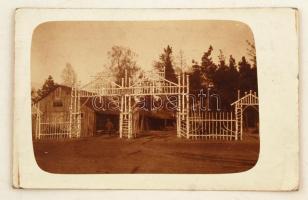 1916 Kis hadi vasútállomás, törzsparancsnokság és pékség Kárpátalján, fotólap megírva és tábori pecs...