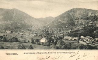 Verespatak, Rosia Montana; Aranybányák a Nagykirnik, Kiskirnik és Csetátye hegyben / gold mines (EK)