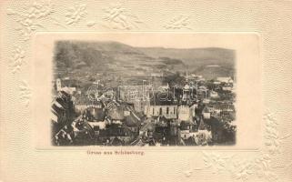 Segesvár, Schassburg, Sighisoara; látkép, Emb., floral