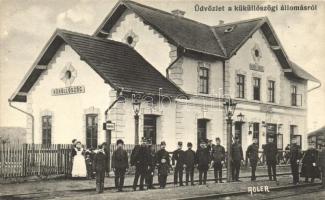 Küküllőszög, Balázsfalva;  Vasútállomás, Adler fényirda / railway station