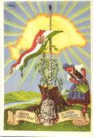 Magyar legyen hited és lészen országod; Hiszekegy, kiadja az Ereklyés Országzászló Nagybizottsága  / Hungarian irredenta, flag s: Lamoss