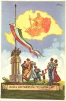 Hiszek Magyarország feltámadásában; Hiszekegy, kiadja a Ereklyés Országzászló Nagybizottsága / Hungarian irredenta, flag s: Lamoss (EK)