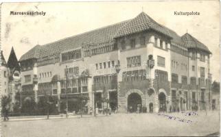 Marosvásárhely, Targu Mures; Kultúrpalota, a hátoldalon kolozsvári K.u.K. katonai cenzúra pecsételéssel / cultural palace, Austro-Hungarian military censorship stamp on the backside (EK)