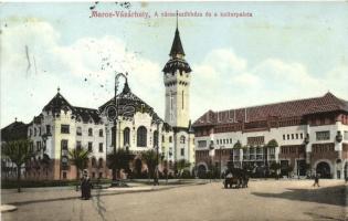 Marosvásárhely, Targu Mures; városháza, kultúrpalota, kiadja Révész Béla / town hall, cultural palace