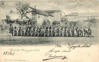 1899 Nagyvárad, Oradea; vár, gyalogos katonák, kiadja Láng József / castle, infantrymen, soldiers (r)