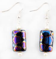 Szivárvány színű dekoratív fülbevalópár