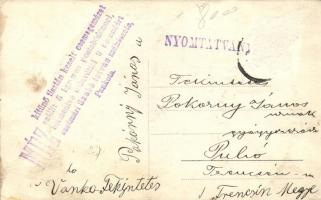 Pankota, Pancota; szatmári Szabó István méhészete, kaptárak, a hátoldalon a méhészet reklámjával / b...