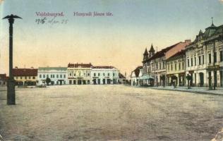 Vajdahunyad, Hunedoara; Hunyadi János tér, Sternheim Sámuel, Salamon Izidor, Klein Adolf és Csuts(?) Károly üzletei / square, shops (EK)