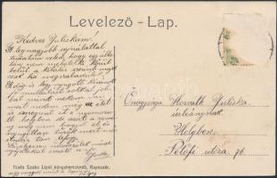 Kaposvár, Cukorgyár, megyeház; szecessziós mozaiklap, kiadja Szabó Lipót / Art Nouveau (Rb)