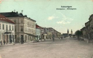 Szászrégen, Reghin; Közép utca / street (Rb)