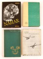 4 db vadászattal kapcsolatos könyv-Széchenyi Zsigmond: Csui!...; Ahogy elkezdődött...; Nahar, Alaszkában vadásztam. Kötetenként változó kötésben, jó állapotban.