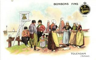 Volendam, Bonbons fins, S. Rademaker Hopjes, Holland  / Dutch candy advertisement, folkore, litho