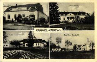 Várkony, Varkon, Vrakún; Fogyasztási szövetkezet, Pfeiffer-kastély, iskola, utca, autóbusz, foto Otto Brunner / shop, castle, school, street, autobus