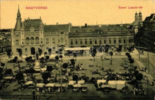 Nagyvárad, Oradea; Szent László tér, piac, Vöröskereszt Gyógyszertár / square, market, pharmacy (EK)