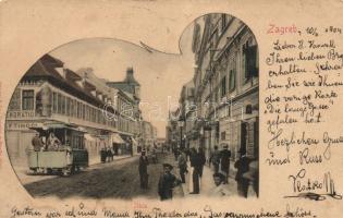 Zagreb, Zágráb; Utca, villamos / street, tram (kis szakadás / small tear)