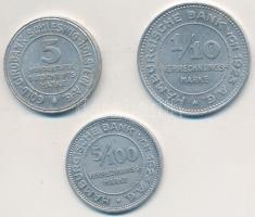 Németország / Weimari Köztársaság 1923. 5/100M Al + 1/10M Al + Schleswig-Holstein 1923. 5M Al szükségpénzek T:2 Germany / Weimar Republic 1923. 5/100 Mark Al + 1/10 Mark Al + Schleswig-Holstein 1923. 5 Mark al necessity money C:XF