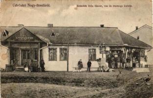 Nagyilonda, Ileanda; Benedek Béla fűszer, vas és csemege üzlete, gyógyszertár, kiadja Benedek Béla / shop, pharmacy (fa)